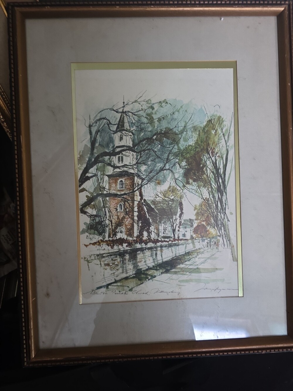 Bruton Parish Church Williamsburg Print Custom Framed John Haymson Frame 16 X 20